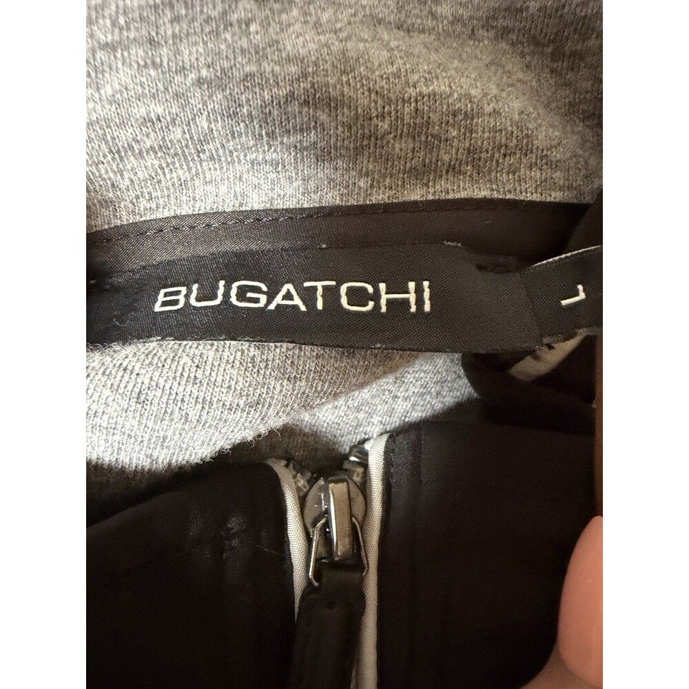 Bugatchi 1/4 Zip Pullover Cotton Sweater Black Gray Striped Men’s Large - Picture 6 of 8